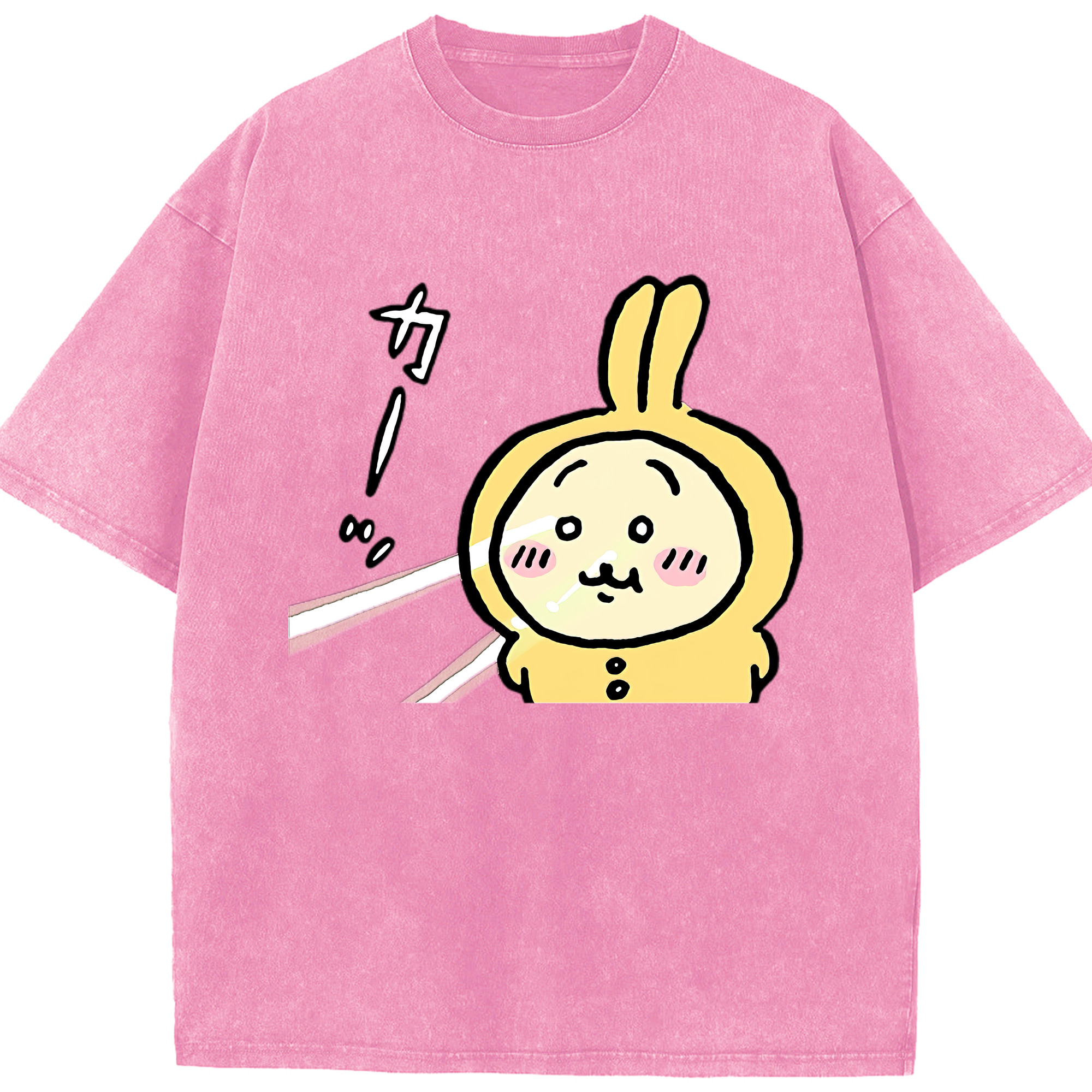 （画像用） ちいかわ うさぎ Chii-kawa usagi 綿100% ヴィンテージ風 半袖Tシャツ（フロントプリント）